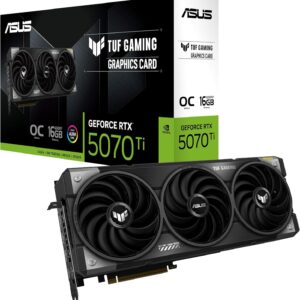 ASUS TUF Gaming GeForce RTX ™ 5070 Ti 16GB GDDR7 OC Edition Gaming Graphics Card (PCIe® 5.0, HDMI®/DP 2.1, 3.125-slot, Military-Grade Components, Protective PCB Coating, axial-tech Fans)